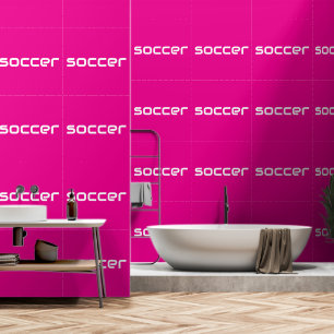 Papel Pintado FÚTBOL Texto blanco moderno sobre rosa caliente br