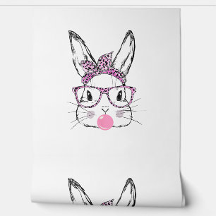 Papel Pintado Gafas de leopardo rosado de caramelo lindo con car