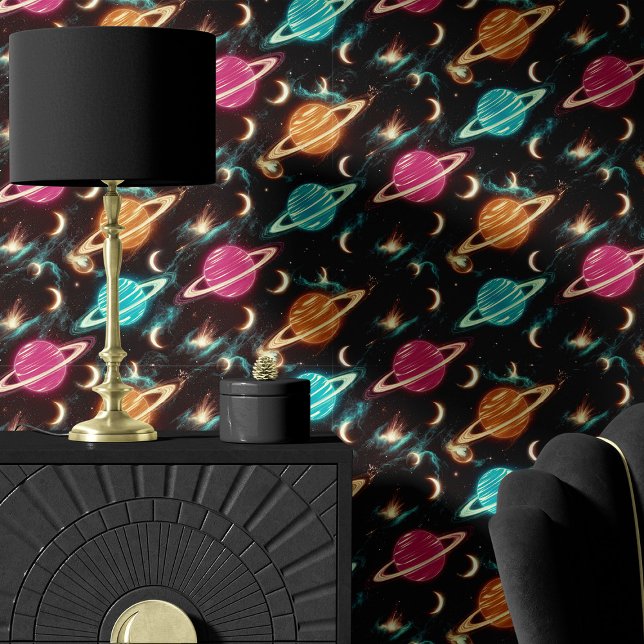 Papel Pintado Galaxia de planetas y lunas neones (Subido por el creador)