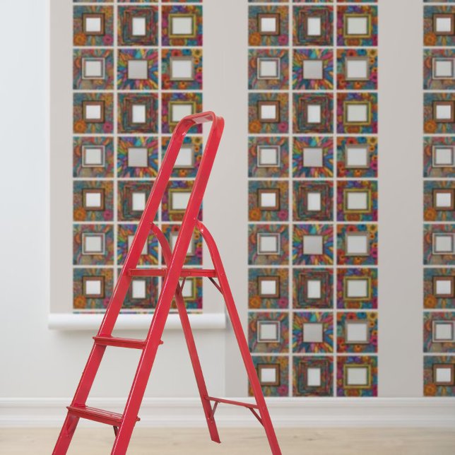 Papel Pintado Galería de fotos de la familia de amigos florales  (Peel and Stick floral friends family photo gallery Wallpaper)