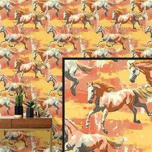 Papel Pintado Galloping Horos Marrón Amarillo