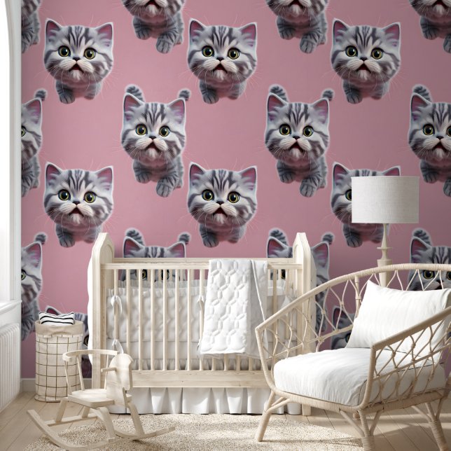 Papel Pintado Gato de Shorthair lindo británico (Niños)