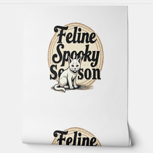 Papel Pintado Gato de temporada espeluznante (Desenrollar)
