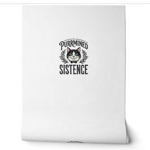 Papel Pintado Gato Divertido Purrminó Existencia Gráfico Antiguo