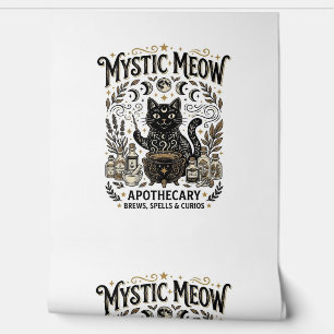 Papel Pintado Gato Místico Maullido Bruja Mística Farmacéutica G