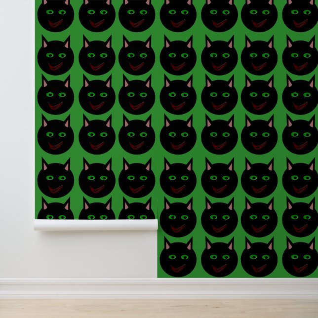 Papel Pintado Gato negro de Halloween (Solicitud)