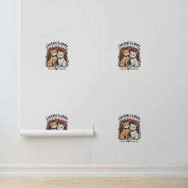 Papel Pintado Gato Pareja Amor Cuto Romántico Fondo Kitty