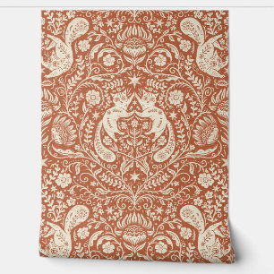 Papel Pintado Gatos bohemios refinados - Topaz Dark