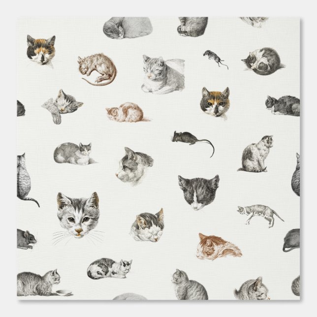 Papel Pintado Gatos Gatitos Gatitos Gatos Dama Chino Toile (Anverso)