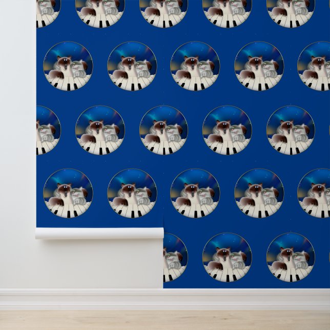 Papel Pintado Gatos jugando al piano (Solicitud)