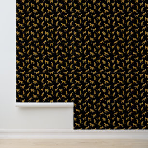 Papel Pintado Gatos Salvajes Leopardos Guepardos Negro Amarillo