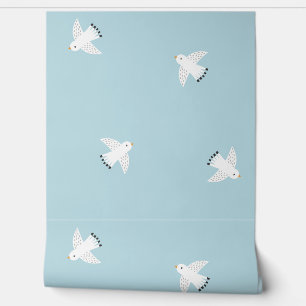 Papel Pintado Gaviotas cortas en azul claro