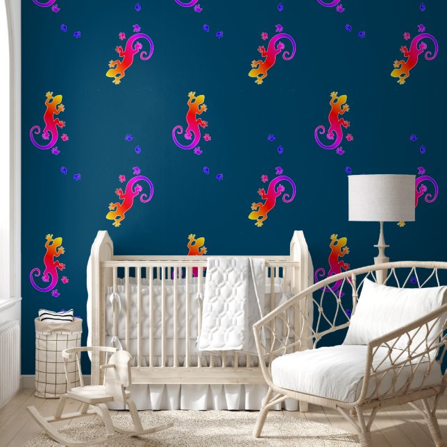 Papel Pintado Gecko en funcionamiento - Silhouette animal 1a (Niños)
