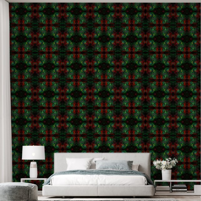Papel Pintado Génesis Arte abstracto verde (Dormitorio)