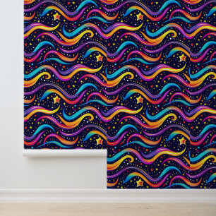 Papel Pintado geniales niños de patrón de galaxia retro