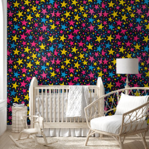 Papel Pintado geniales niños de patrón de galaxia retro