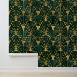 Papel Pintado Geometría del Art Deco Verde y Oro<br><div class="desc">Este diseño se puede personalizar eligiendo la opción Editar diseño. También puede transferir a otros artículos. Póngase en contacto conmigo en colorflowcreations@gmail.com o utilice la opción de chat en la parte superior de la página si desea tener este diseño en otro producto o necesita ayuda con este diseño. No puedo...</div>