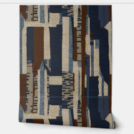 Papel Pintado Geometric Tribal (Terracotta + Blue) Luxury