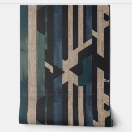 Papel Pintado Geometric Tribal (Terracotta + Green) Luxury