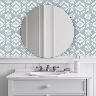 Papel Pintado Geométrico azul monocromático