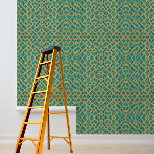 Papel Pintado Geométrico de color oro azul Peel and Stick