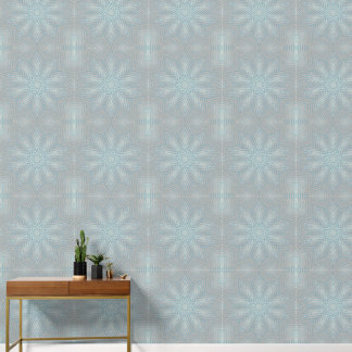 Papel Pintado Geométrico de Estrellas Gris Platead