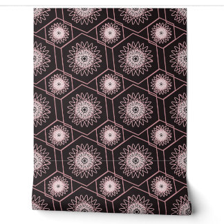 Papel pintado geométrico de mandala en rosa oro el