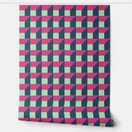 Papel pintado geométrico de zig-zag rosa moderno –
