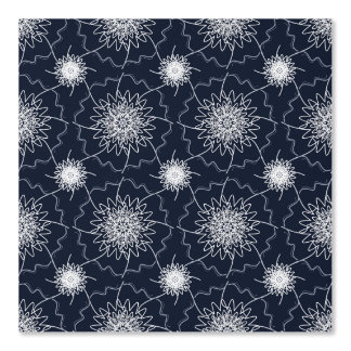 Papel pintado geométrico mandala azul marino y bla