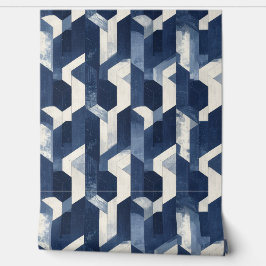 Papel pintado geométrico Navy Prism Retreat