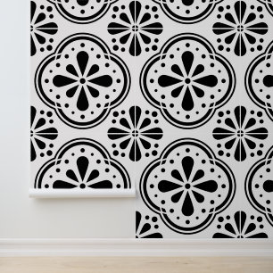 Papel Pintado Geométrico Negro Y Blanco