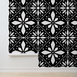 Papel Pintado Geométrico Negro Y Blanco