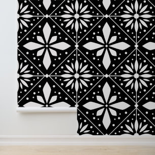 Papel Pintado Geométrico Negro Y Blanco