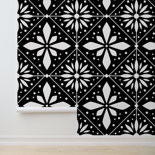 Papel Pintado Geométrico Negro Y Blanco (Solicitud)
