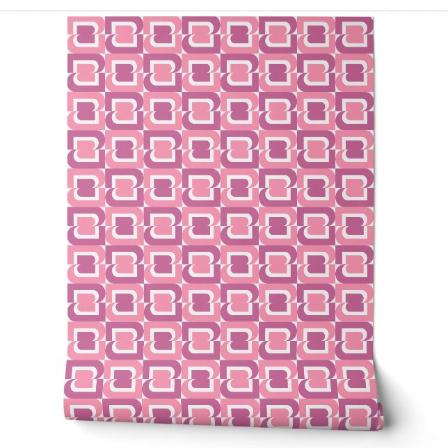 Papel Pintado Geométrico Rosa (Desenrollar)