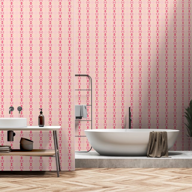 Papel Pintado geométrico rosa (Baño)
