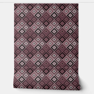 Papel Pintado Geometry ethnic patchwork brown burgundy 