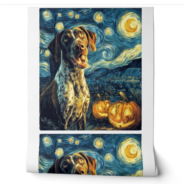 Papel Pintado German Shorthaired Pointer 2 Perro Lindo Halloween (Desenrollar)