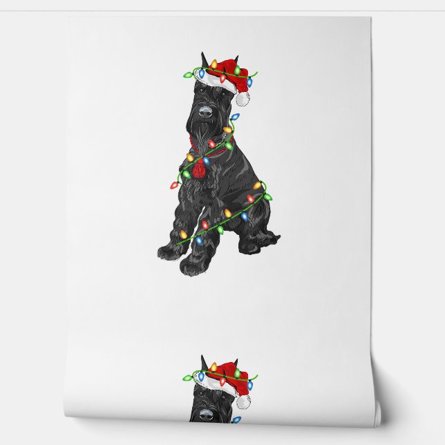 Papel Pintado Gigante Schnauzer Lover Xmas Santa Giant Schnauzer (Desenrollar)