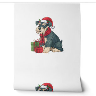 Papel Pintado Gigante Schnauzer Navidades de perro Fiestas festi