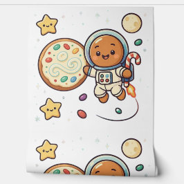 Papel Pintado Gingerbread Astronaut Christmas Cute Space Decor