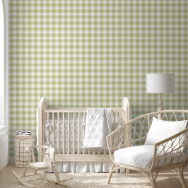 Papel Pintado Gingham de prado campestre francés - cuadros en ve