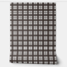 Papel Pintado Gingham Indio - Marrón Oscuro Suave