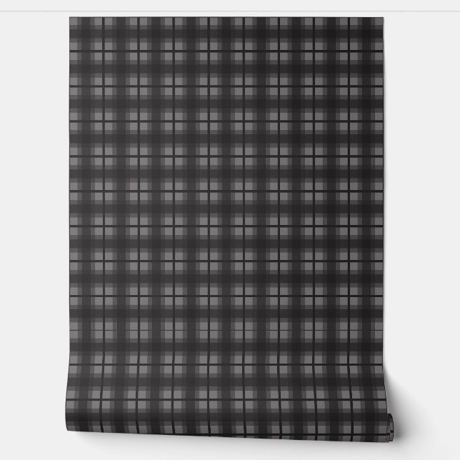 Papel Pintado Gingham Indio - Negro Atractivo (Desenrollar)