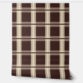 Papel Pintado Gingham | Marrón y beige