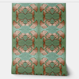 Papel Pintado Gingko verde y de cobre 2' x 4'