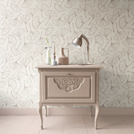 Papel Pintado Ginkgo Leaves Japandi Botanical Beige Pale Taupe 