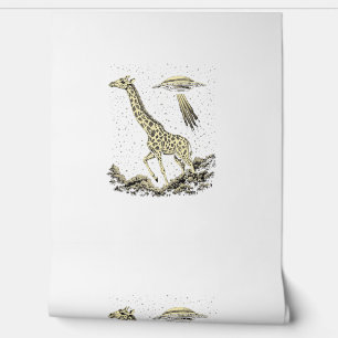 Papel Pintado Girafa divertida y cósmica para mujeres raras