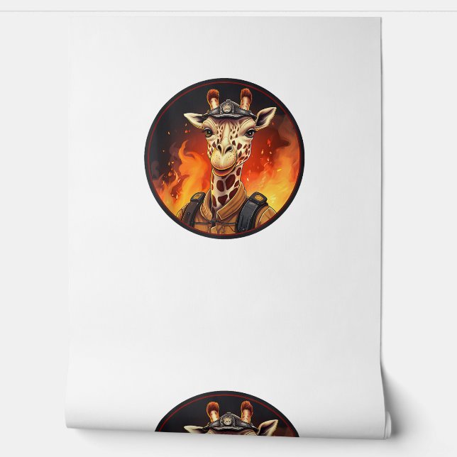 Papel Pintado Girafas de la brigada de bomberos (Desenrollar)