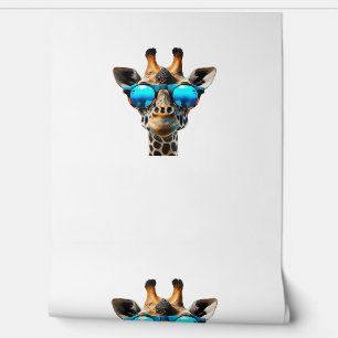 Papel Pintado Giraffe graciosa sonriente con gafas de sol